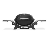 Weber Q1200N Barbacoa de gas con 1 quemador de acero inoxidable y estantes laterales, Negra