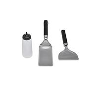 Weber Set de Accesorios para Plancha, 3 Piezas, Contiene una espátula para Plancha, un rascador de Acero Inoxidable y una Botella de plástico, Todas Las planchas (6777)