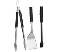 Weber Grill Set de utensilios 3 piezas – Pinza, espátula de acero y pincel de silicona – Plata
