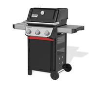 Weber Spirit E-310 barbacoa de gas, 3 quemadores, superficie de cocción de 51 x 46 cm, termómetro en la tapa, 2 ruedas - Negro/Plata (1500867)