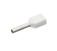 WEBMATEL 100 Punteras Huecas Dobles Aislantes Blancas para Cables Eléctricos 0,5mm² - Conectores Eléctricos de Crimpado
