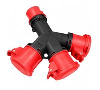 WEBMATEL Adaptador Cetac Caravana y Camping - Enchufe Industrial 3 Tomas 3P+N+T 32A IP54 380V SpeedPRO