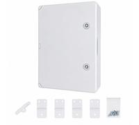 WEBMATEL Armario Estanco Exterior 400x300x170MM IP65 IK08 ABS con Puerta Opaca Gris y Placa de Montaje Galvanizada Incluida