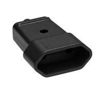WEBMATEL Base Enchufe Hembra Plana Negra sin Tierra 2 Polos 10A 250V IP20