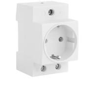 WEBMATEL Base Enchufe Schuko para Carril DIN 2P+T 16A - Enchufe Modular Schuko Blanco