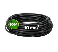 WEBMATEL Cable Eléctrico Flexible 10 mm² | Rollo de 10 Metros | Cable Unipolar H07Z1-K Libre de Halógenos | Negro | Sección 10 mm² | Hilo Conductor de Cobre |
