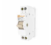 WEBMATEL Conmutador Modular de Maniobra 1 Polo 20A | Interruptor Seccionador de Transferencia Manual de Doble Potencia AC | 230V | Montaje en carril DIN | 3 Posiciones 1-0-2