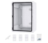 WEBMATEL Cuadro Eléctrico Estanco 400x300x170MM IP65 IK08 ABS con Puerta Transparente y Placa de Montaje Galvanizada Incluida