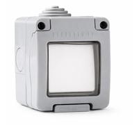 WEBMATEL Interruptor - Conmutador Estanco de Superficie IP55 10A 250V con Tapa de Portección Infantil