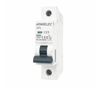 WEBMATEL Interruptor Magnetotérmico 1 Polo 25A 6kA curva C 230V - Protección Térmica Magnética - Montaje en carril DIN