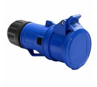 WEBMATEL Toma Cetac 220V - IP54-2 P+T - 32A - Base Enchufe Hembra - Base Industrial 3 Pines Monofásico - Adaptador Estanco Eléctrico