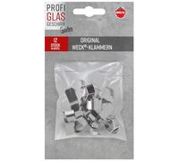 Weck 76132 - Juego de 12 pinzas con tarjeta de soporte (para horno, 12 pinzas gourmet, pinzas para vasos de conserva)