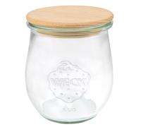 Weck 79200 79200 - Tarros con forma de tulipán (12 unidades, 220 ml, tapa de madera + junta de silicona, tarro de almacenamiento para pasta, especias, cereales)