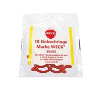 Weck Juntas de goma (40 mm, 10 unidades), compatible con los modelos WECK 756 757 788 789, color rojo