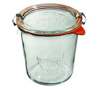 Weck Mold - Tarro de cristal de 6 piezas con tapa, junta y 2 cierres, 580 ml, para conservación, zumos, almacenamiento hermético de ingredientes secos