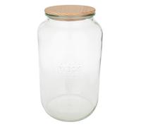 Weck round rim jar 3l with wooden lid marca