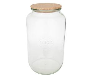 Weck round rim jar 3l with wooden lid marca