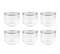 Weck rr100 - juego de 6 tarros de cristal (500 ml, con tapa de cristal