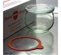 Weck rr100 - juego de 6 tarros de cristal (500 ml, con tapa de cristal