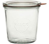 Weck Tarro de conservas de 500 ml (latas estándar de cuello redondo, incluye cierres y clips, para guardar provisiones) - Juego de 4