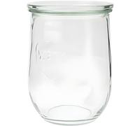 Weck Tulipa 1050 ml Glass Jars Set of 6, round edge, transparent, airtight container for kitchen storage, ideal for sugar, spices, or honey dispenser, perfect glass jars with lids for food storage.