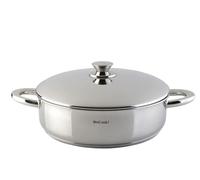 WECOOK Cacerola Baja Acero Inoxidable 18/10 con Tapa, Inducción, 26 cm