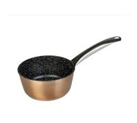 WECOOK! Professional Cazo Inducción 16 cm, Antiadherente Ecológico sin PFOA, Aluminio Forjado, Color Cobre, 2,8 mm Espesor, Asas de Acero Inoxidable, Vitrocerámica, Gas, Horno, Lavavajillas