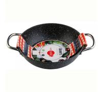 WECOOK! - Cazuela Baja de Aluminio Forjado 24 cm | Antiadherente Ecológico Libre de PFOA | Full Induction para Todas las Cocinas | Asas de Acero Inoxidable, Negro Moteado, Acero inoxidable
