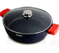 WECOOK Cazuela Baja EcoStone 36 cm con Tapa de Aluminio Fundido