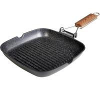 Wecook ecochef grill inducción 20 x 20cm, rayas, antiadherente sin pfoa, aluminio fundido, vitrocerámica, gas, , negro