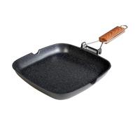 Wecook ecochef grill inducción 20 x 20cm, liso, antiadherente sin pfoa, aluminio fundido, vitrocerámica, gas, , negro