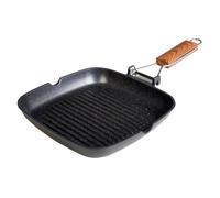 Wecook ecochef grill inducción 24x24cm, rayas, antiadherente sin pfoa, aluminio fundido, vitrocerámica, gas, , negro