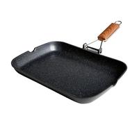 Wecook ecochef grill inducción 34x24cm, liso, antiadherente sin pfoa, aluminio fundido, vitrocerámica, gas, , negro