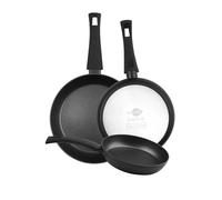 WECOOK! Ecogreen Set de 3 Sartenes Antiadherentes, 18-22-26 cm, Negro