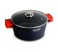 Wecook ecostone cazuela alta inducción tapa cristal 16cm, antiadherente sin pfoa, aluminio fundido, 5mm, 8cm alto, , negro