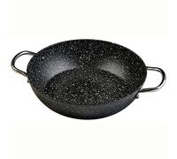 WECOOK! Granite Cazuela Baja Inducción Completa 20 cm, Aluminio Forjado 1,5 Litros, Antiadherente Ecológico Piedra sin PFOA, Asas Acero Remachadas, Apta Todas las Cocinas, Vitrocerámica, Gas, Horno