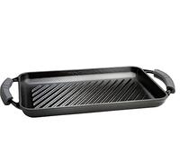 WECOOK! Iron Parrilla Plancha Rayas Bandeja Hierro Fundido Esmaltada Libre PFOA, inducción, Rectangular 22x40 cm, Apta Todas Fuentes de Calor, Horno y barbacoas