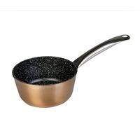 WECOOK! Professional Cazo Inducción 16 cm, Antiadherente Ecológico sin PFOA, Aluminio Forjado, Color Cobre, 2,8 mm Espesor, Asas de Acero Inoxidable, Vitrocerámica, Gas, Horno, Lavavajillas