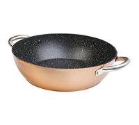 WECOOK! Professional Cazuela Baja Inducción 28cm, Antiadherente Ecológico sin PFOA, Aluminio Forjado, Color Cobre, 2,8 mm Espesor, Asas de Acero Inox, Vitrocerámica, Gas, Horno