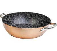 WECOOK! Professional Cazuela Baja Inducción 32 cm, Antiadherente Ecológico sin PFOA, Aluminio Forjado, Color Cobre, 2,8 mm Espesor, Asas de Acero Inoxidable, Vitrocerámica, Gas, Horno