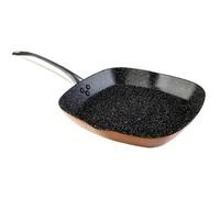 WECOOK! Professional Grill Asador Inducción Liso 28 X 28cm, Antiadherente QUANTANIUM Ecológico sin PFOA, Aluminio Forjado, Mango Acero, Color Cobre, Apta Todas las Cocinas Vitrocerámica, Gas