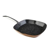 WECOOK! Professional Grill Asador Inducción Rayas 28 X 28cm, Antiadherente QUANTANIUM Ecológico sin PFOA, Aluminio Forjado, Mango Acero, Color Cobre, Apta Todas las Cocinas Vitrocerámica, Gas