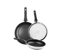 WECOOK! Eterna Set 3 Sartenes Acero Inox 18/10, Quantanium, 20-24-26 cm