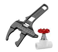 Wectirc Llave multifuncional para fregadero, llave de media luna corta, llave de fregadero, llave de grifo de apertura grande, llave de fontanero ajustable para baño