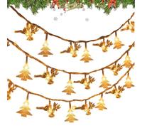 Wectirc Luces de Navidad para interiores, funciona con pilas, 50 luces LED para decoración de Navidad, para interiores y exteriores, jardín, patio, porche, camino, fiesta, vacaciones, sala de estar