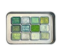 Wectirc Pintura de acuarela brillante | Juego de pintura de acuarela portátil de 12 colores, suministros de pintura portátiles para principiantes, artistas, niños, niñas, cumpleaños, aula, escuela en