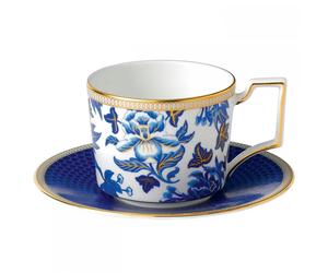 Wedgwood Taza de té con plato Hibiscus floral