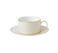 Wedgwood Taza de té y platillo Arris blanco