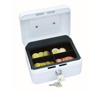 Wedo 14510 - Caja para dinero (15,2 x 11,5 x 8 cm, 4 compartimentos), color blanco