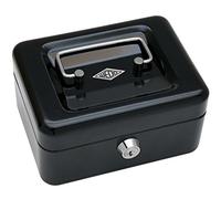 Wedo 145121X - Caja para dinero (15,2 x 11,5 x 8 cm, 4 compartimentos), color negro